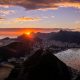 Beautiful panorama of Rio de Janeiro at sunset, Brazil. Sugarloaf Mountain