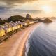 Panorama of Rio de Janeiro at sunset, Brazil. Copacabana beach at sunset. Rio de Janeiro